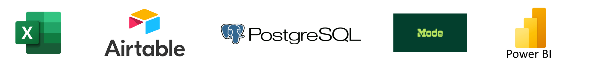 Logos des logiciels de gestion de données utilisés